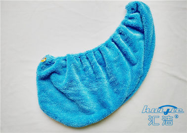 Customized Microfiber Plush Fleece Hair-Drying Wrap Towel , Hair Care Cap